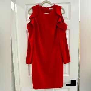 Stunning Red Cold Shoulder Calvin Klein - Size 12